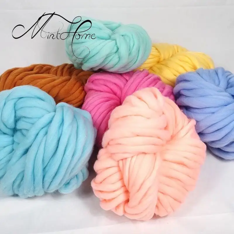 Woven Scarf Blanket - Minthome 0.2s 모조 양모 두꺼운 실,