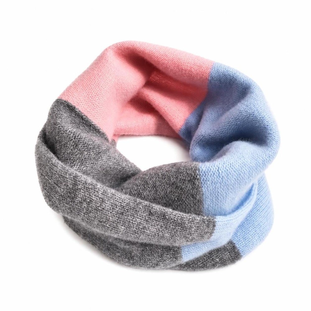 Infinity Scarf Knit - 부드러운 배색 무한대 스카프 니트 스트레치