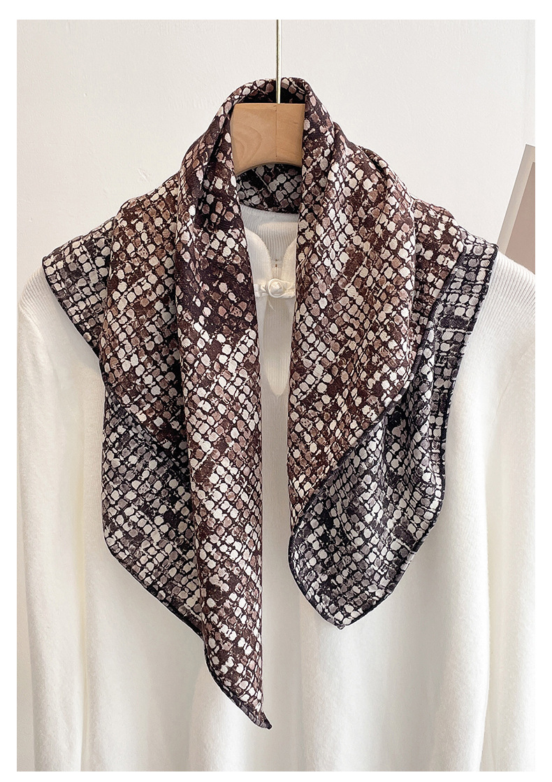 Scarf Silk Square - 70% 울 30% 실크 여성용 스카프