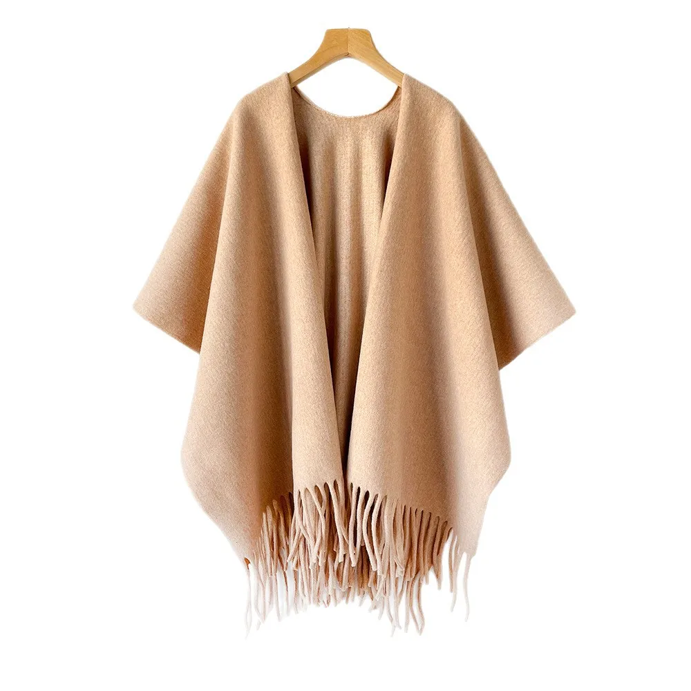 겨울용 숄, 여성용 두툼하고 따뜻한 술 장식 폰초, 가 - Woven Scarf Blanket 리뷰 및 가격