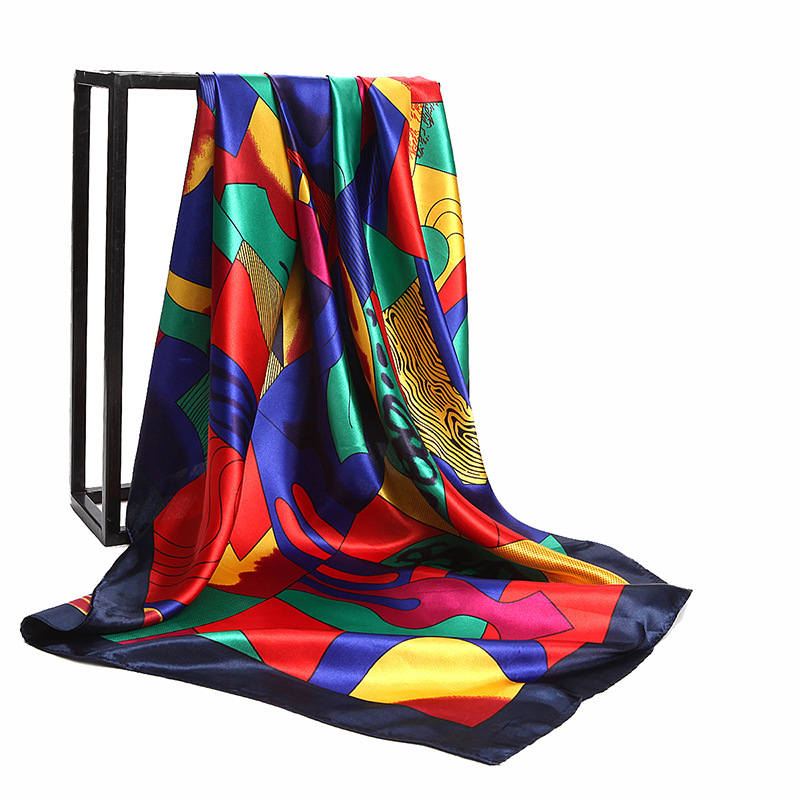 여자 실크 스카프 우아한 fower 인쇄 90*90cm - Scarf Silk Square 리뷰 및 가격