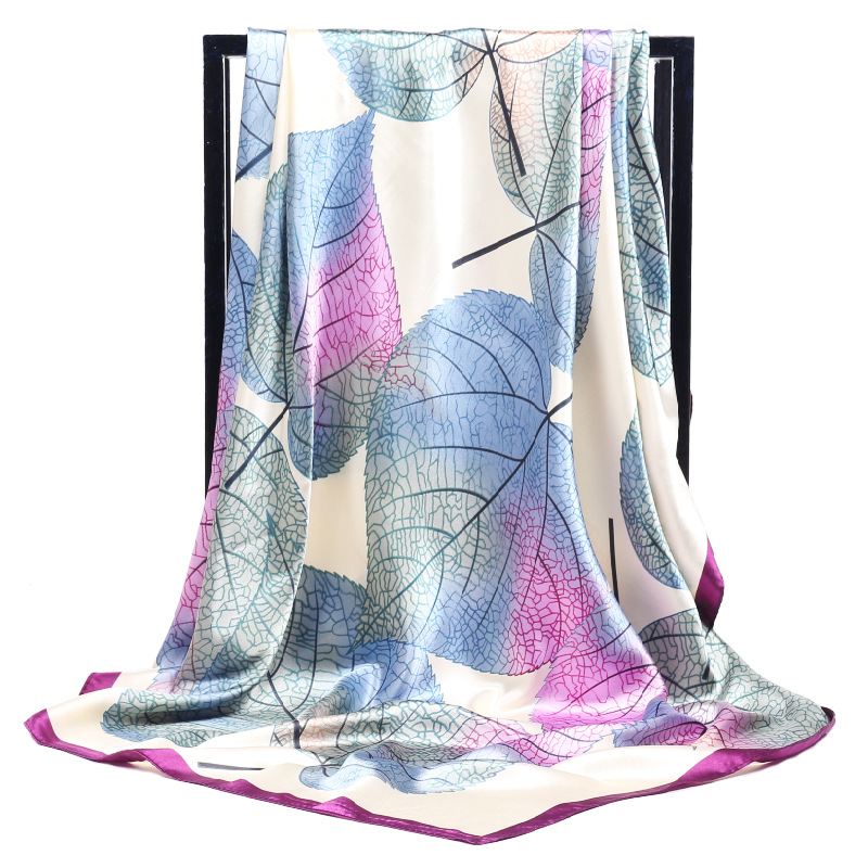 여자 실크 스카프 우아한 fower 인쇄 90*90cm - Scarf Silk Square 리뷰 및 가격