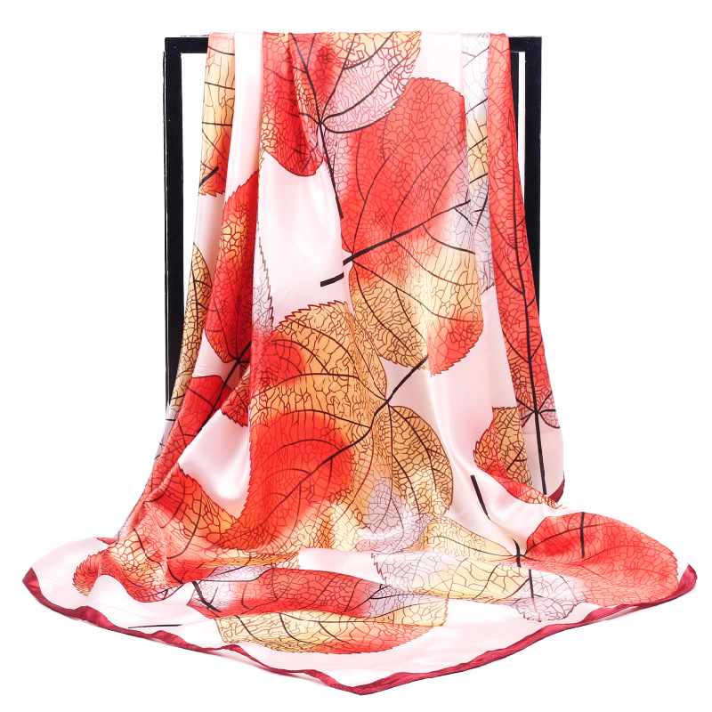 여자 실크 스카프 우아한 fower 인쇄 90*90cm - Scarf Silk Square 리뷰 및 가격