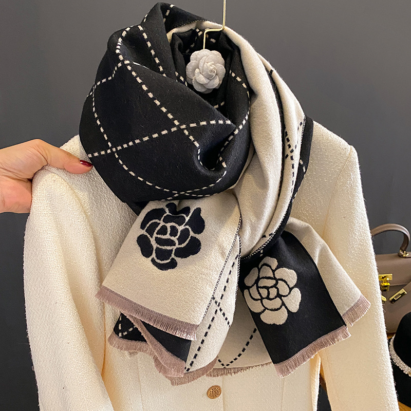 겨울용 여성용 고급스러운 플로럴 프린트 스카프, 여성용 - Woven Scarf Blanket 리뷰 및 가격