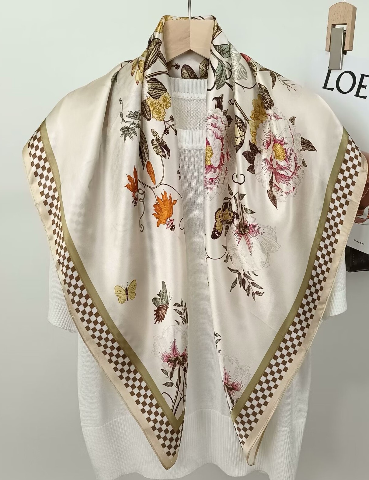 90CM 멀베리 실크 프린트 스퀘어 스카프, 여성용 패 - Scarf Silk Square 리뷰 및 가격