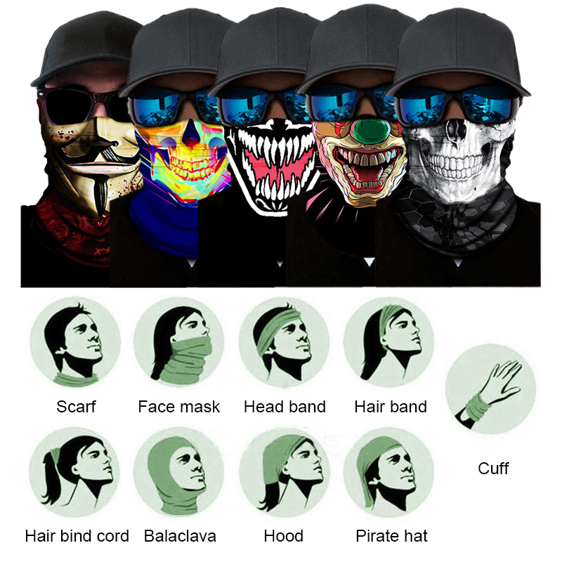 3D 해골 무늬 발라클라바 심리스 오토바이 넥페이스 마 - Face Scarf Mask 리뷰 및 가격